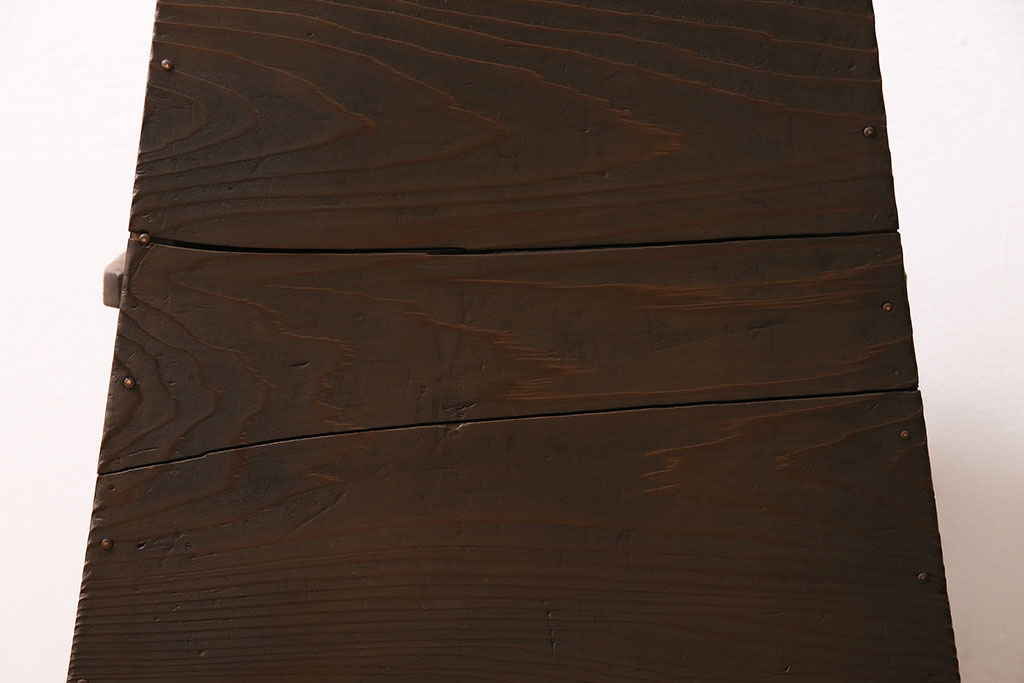 アンティーク家具　昭和中期　ヒノキ材　シンプルなつくりのレトロな踏み台(ステップ、飾り台、花台)(R-046663)