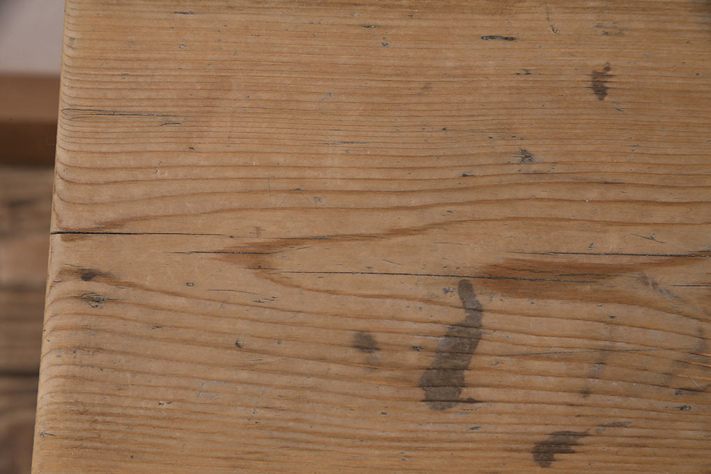 アンティーク家具　ストリップド(剥離)　松材　シンプルで素朴な踏み台(花台、飾り台)(R-046697)　