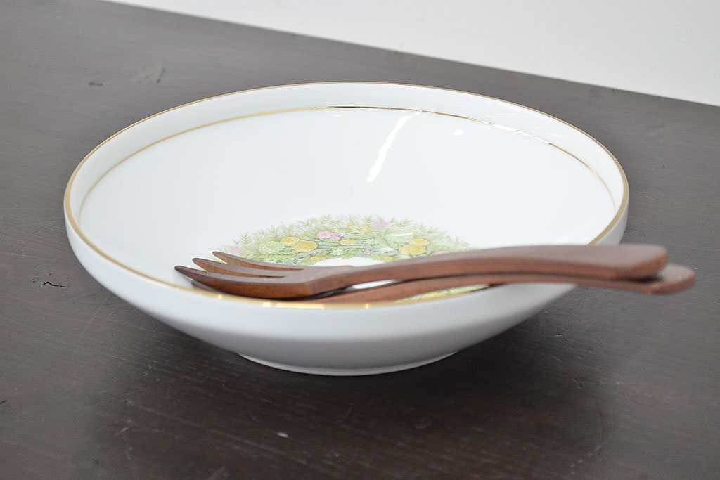 昭和中期　ノリタケ　Noritake　花柄　ボウル皿(深皿、日本陶器)　Y926A(R-046808)