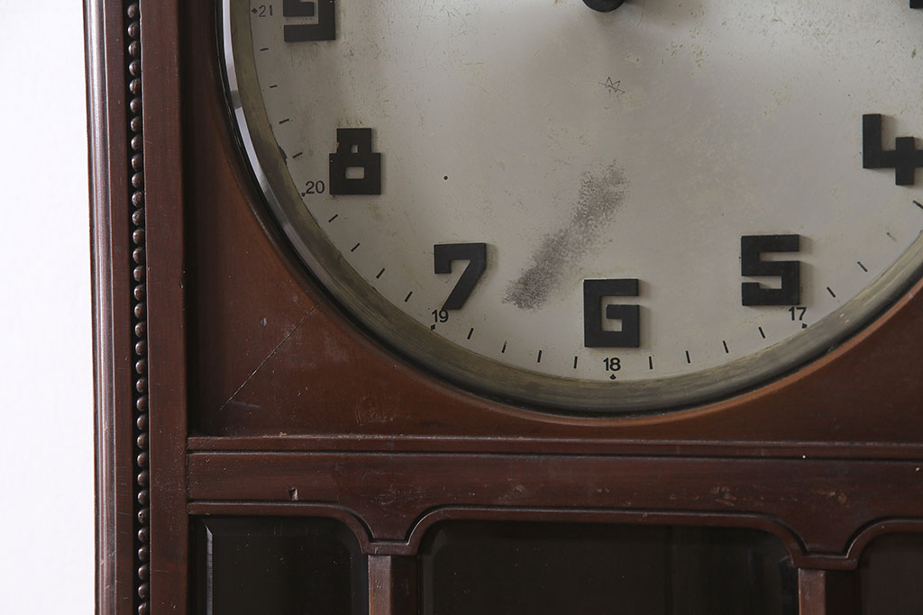 アンティーク時計　ドイツ　JUNGHANS(ユンハンス)社　ホールクロック(振り子時計、柱時計、彫刻、浮き彫り、機械部分ジャンク)(R-046964)
