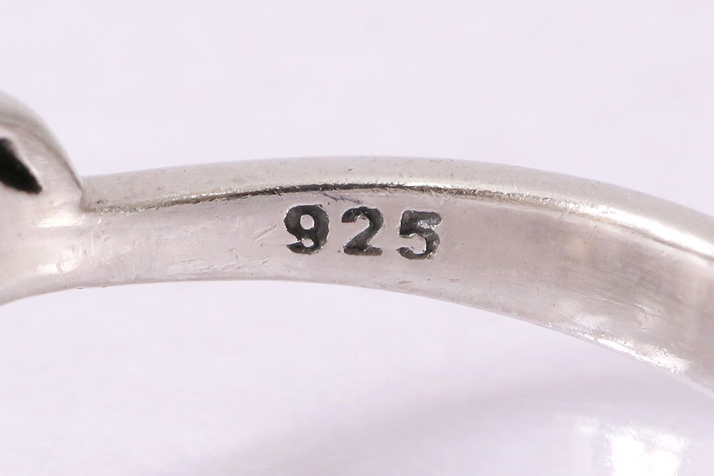 ヴィンテージアクセサリー　イギリス　シルバー925　イエローストーン　リーフモチーフ　リング(指輪、ビンテージ)(R-047012)