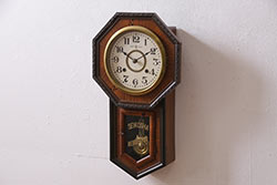 アンティーク時計　大正昭和初期　精工舎(SEIKOSHA、セイコー)　REGULATOR　ゼンマイ式　八角型振り子時計(掛け時計、柱時計、古時計)(R-047040)