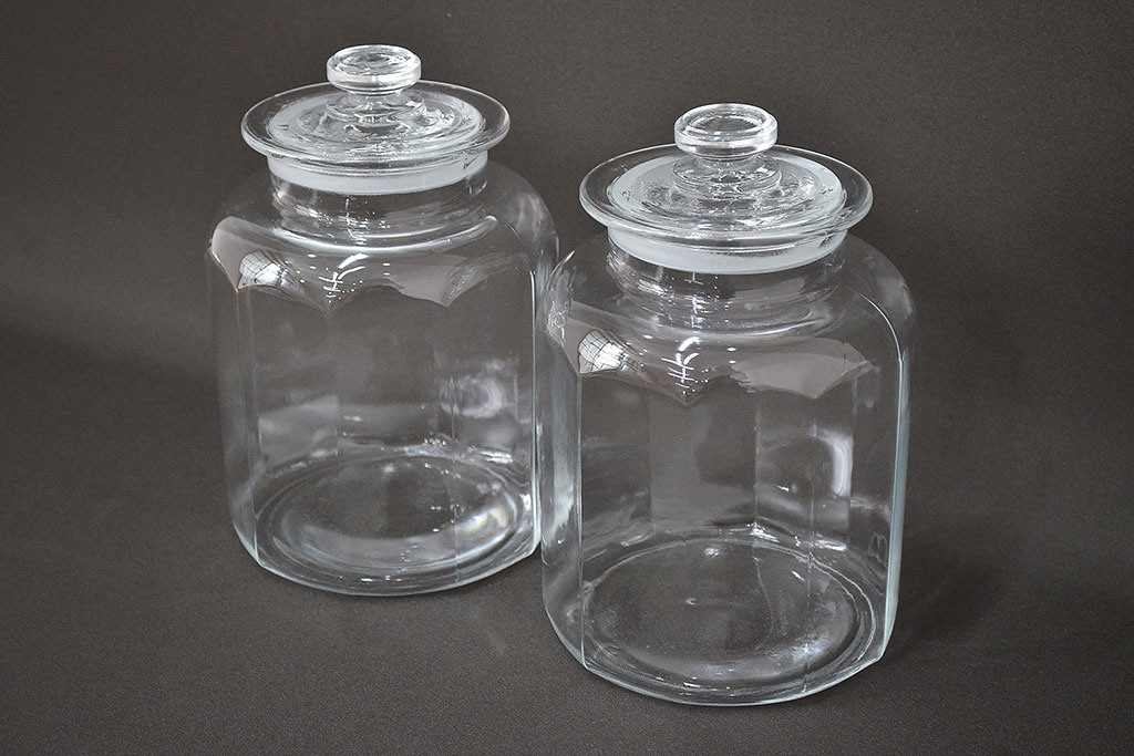 レトロ ガラス瓶 古道具 保存瓶 - 保存容器・ケース