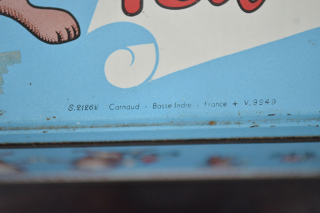 フランスビンテージ　ブリキ缶15個(アンティーク、小物入れ)(R-047171)