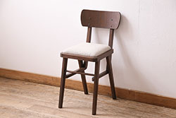 和製ヴィンテージ　温かみのある雰囲気が魅力の小ぶりなチェア(ダイニングチェア、椅子、ビンテージ)(R-047374)