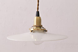 アンティーク照明　平笠シェードのレトロな吊り下げ照明(ペンダントライト、天井照明、電笠)(R-047795)