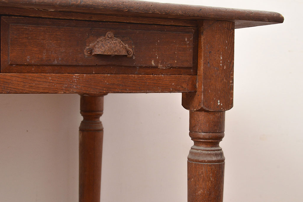 和製アンティーク　大正ロマンな雰囲気香る栓材製サイドテーブル(コンソールテーブル、オケージョナルテーブル)(R-047957)