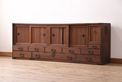 ペイント家具　5段　爽やかなバイカラーの薄型オープンラック(飾り棚、収納棚)
