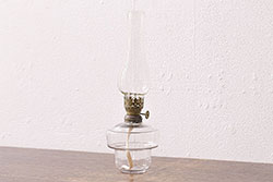 昭和初期　お洒落なインテリアにおすすめな古いガラスの豆ランプ(オイルランプ、火屋、油壷)(R-048424)