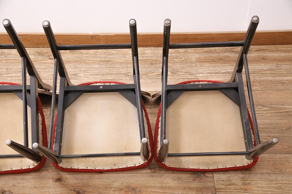 イギリスヴィンテージ　スタイリッシュなチェア4脚セット(ダイニングチェア、椅子、ビンテージ)(R-048438)