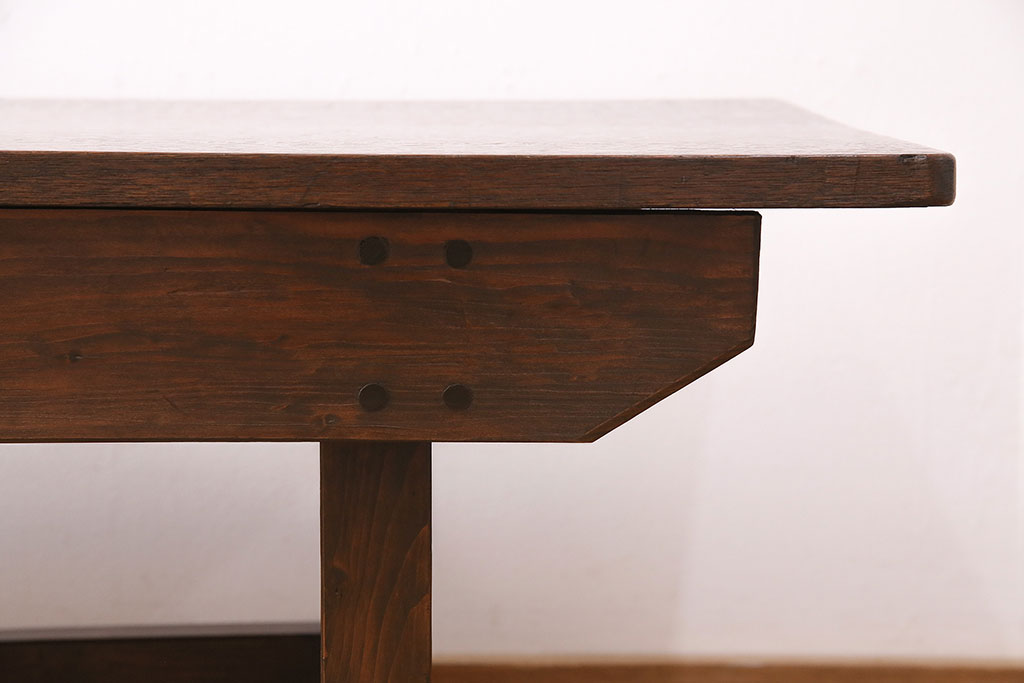アンティーク家具　木の質感を活かしたシンプルな作業台(ベンチ、テーブル)(R-048487)