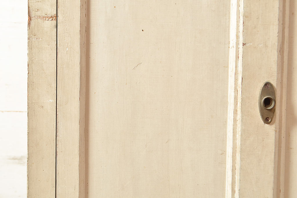 和製アンティーク　昭和初期　珍しいデザインのペイントキャビネット(デンタルケース、デンタルキャビネット、ケビント、ガラスケース、戸棚)(R-048553)