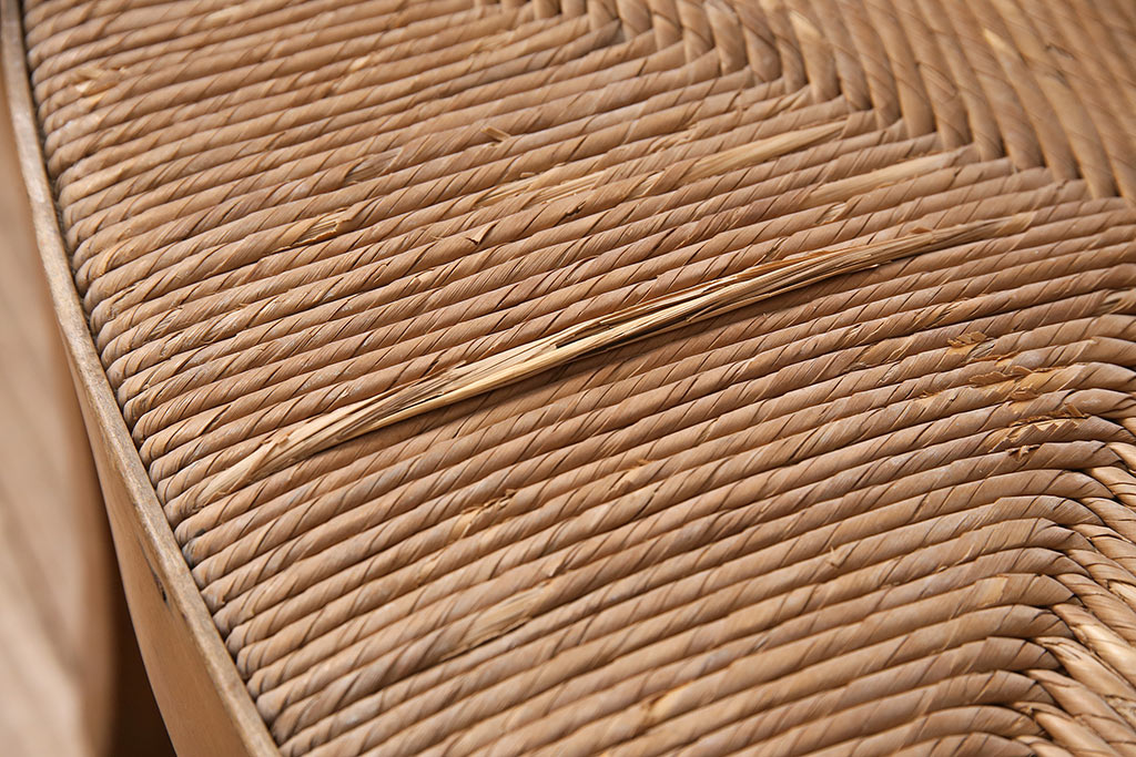 イギリスアンティーク　ビーチ材　編み座面のフレンチチャーチチェア2脚セット(椅子、ダイニングチェア)(R-048748)