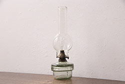アンティーク照明　オイルランプリメイク　時を経たガラスの風合いが魅力のテーブルランプ(スタンドライト、卓上照明)(R-048752)