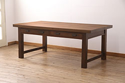 ラフジュ工房オリジナル　すっきりとした鉄脚が魅力的なペイントテーブル(ダイニングテーブル、作業台)