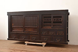 中古　カリモク家具(karimoku)　シックな色合いが魅力的なマガジンラック(本立て、収納)(R-071401)