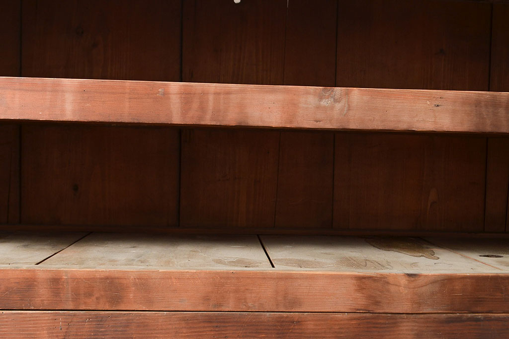 和製アンティーク　明治〜大正期　松材・杉材　シンプルなオープンラック(飾り棚、収納棚、ローボード)(R-049276)