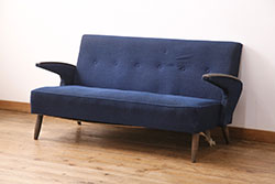 中古　フランス家具　ligne roset(リーン・ロゼ)　ROSETTOGO(ロゼトーゴ)　洗練されたモダンデザインが目を引く二人掛けソファ(2人掛け、ローソファ)(R-068619)