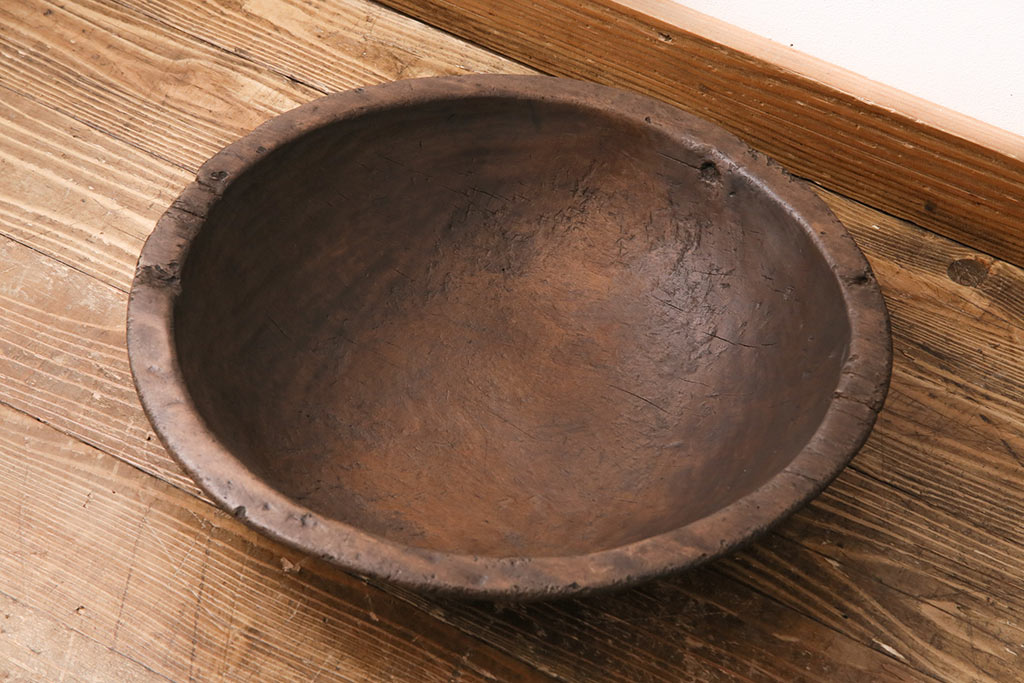 古道具 こね鉢 木鉢 と木製灰皿アンティーク - 工芸品