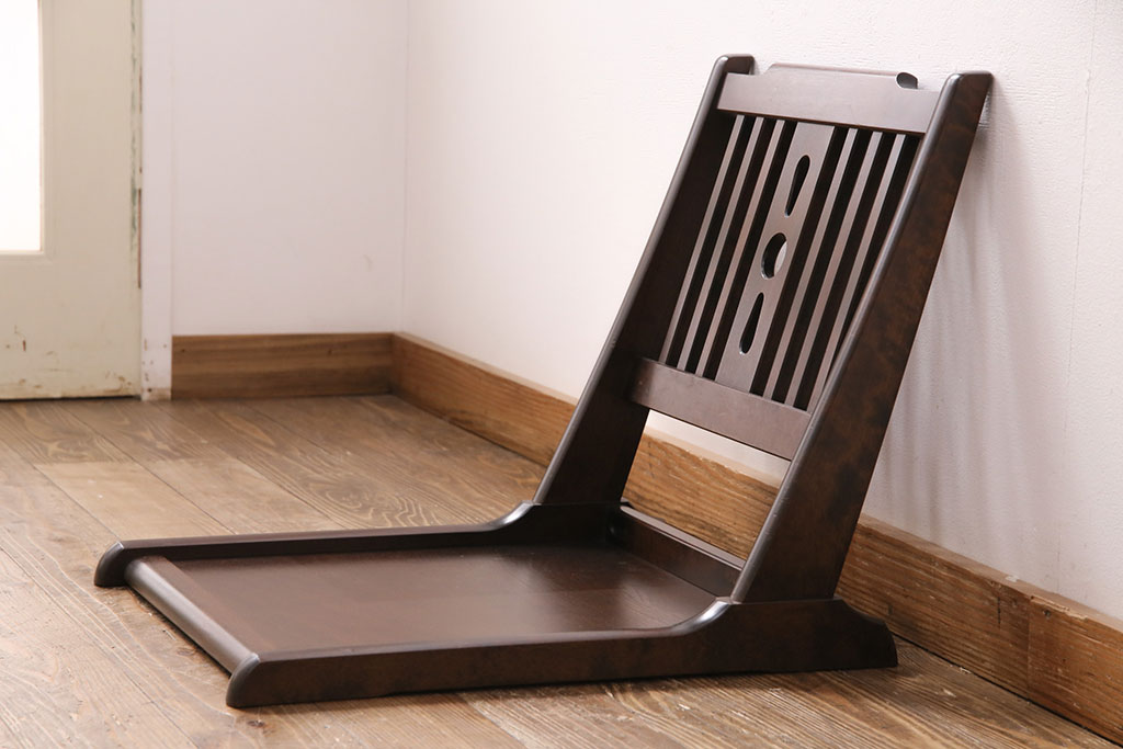中古　北海道民芸家具　HM690　シックで上品な雰囲気を醸し出す座椅子(座イス)(R-049633)