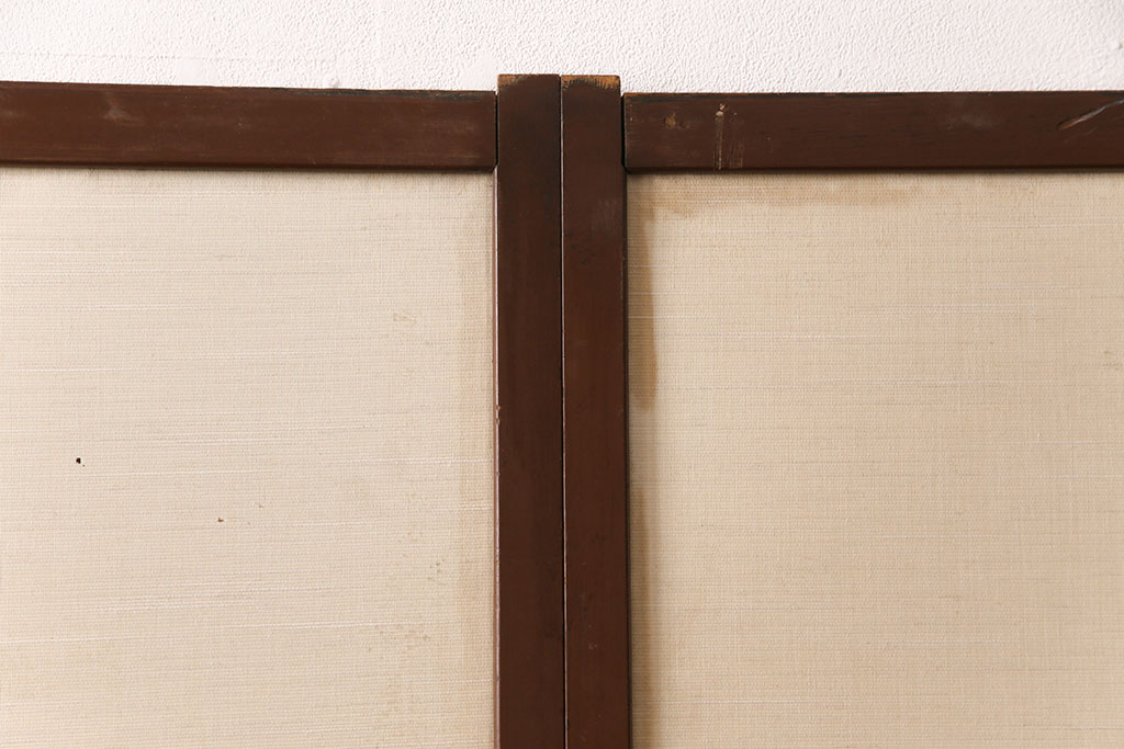 アンティーク建具　昭和後期　和の趣あふれる組子入りふすま4枚セット(引き戸、ガラス帯戸)(R-049651)