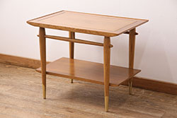 中古　大塚家具取り扱い　FENDI CASA(フェンディ カーサ)　本革(レザー)　クロコ型押し　シンプルでスタイリッシュな佇まいが魅力的なサイドテーブル(カフェテーブル、コーヒー テーブル、ローテーブル)(R-074895)