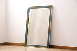中古　美品　バロッサバレンティ(VARO,S.A. VALENTI)　グリーンカラーが空間のアクセントになるウォールミラー(壁掛け鏡)(R-050494)