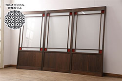 和製アンティーク　お洒落な空間作りを叶える、モールガラス入りのガラス扉1枚(建具、ドア)(R-051511)