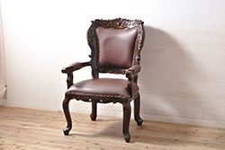 中古　美品　イギリス　ブランド家具　ERCOL(アーコール)　凝ったデザインの挽き物脚が目を惹くスツール(椅子、イス、板座チェア)(R-059838)