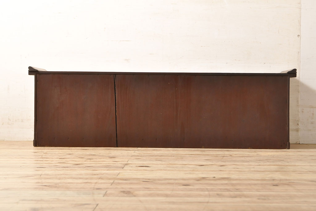 和製アンティーク　三方栗材　味わいたっぷり!時を経た風合いがそのまま感じられる置き床(ローボード、テレビ台、飾り棚)(R-050769)