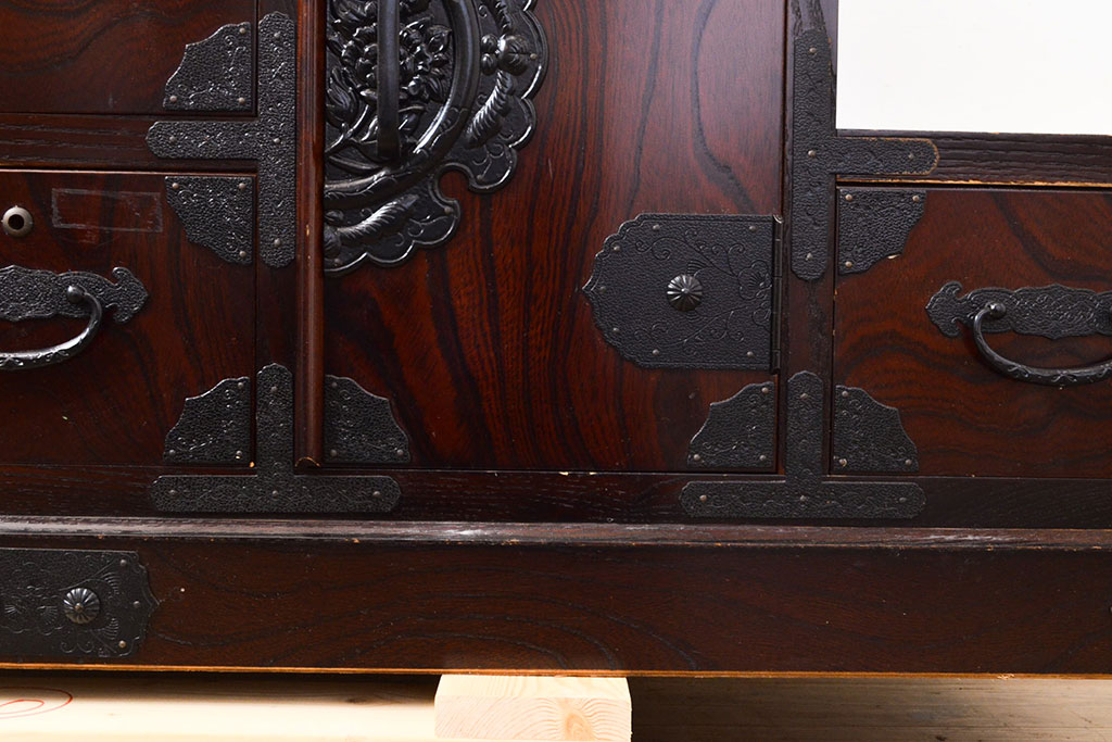 中古　美品　筑後民芸　美しい木目が高級感を演出する階段箪笥(和タンス、収納箪笥)(定価約26万円)(R-051191)