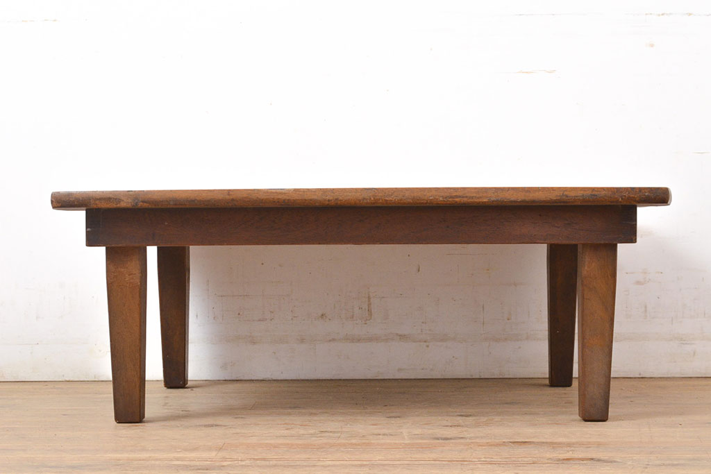 和製アンティーク　昭和レトロと和モダンの雰囲気を兼ね備えた角ちゃぶ台(座卓、ローテーブル、折り畳みテーブル)(R-051420)