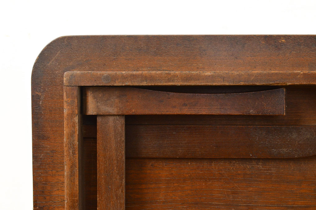和製アンティーク　栓材一枚板　レトロな雰囲気たっぷりの角ちゃぶ台(座卓、折りたたみテーブル、ローテーブル)(R-051434)