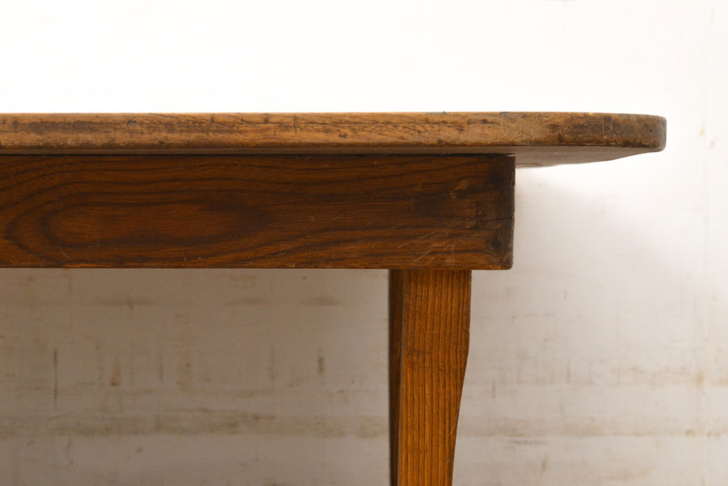 和製アンティーク　栓材一枚板　レトロな雰囲気たっぷりの角ちゃぶ台(座卓、折りたたみテーブル、ローテーブル)(R-051435)