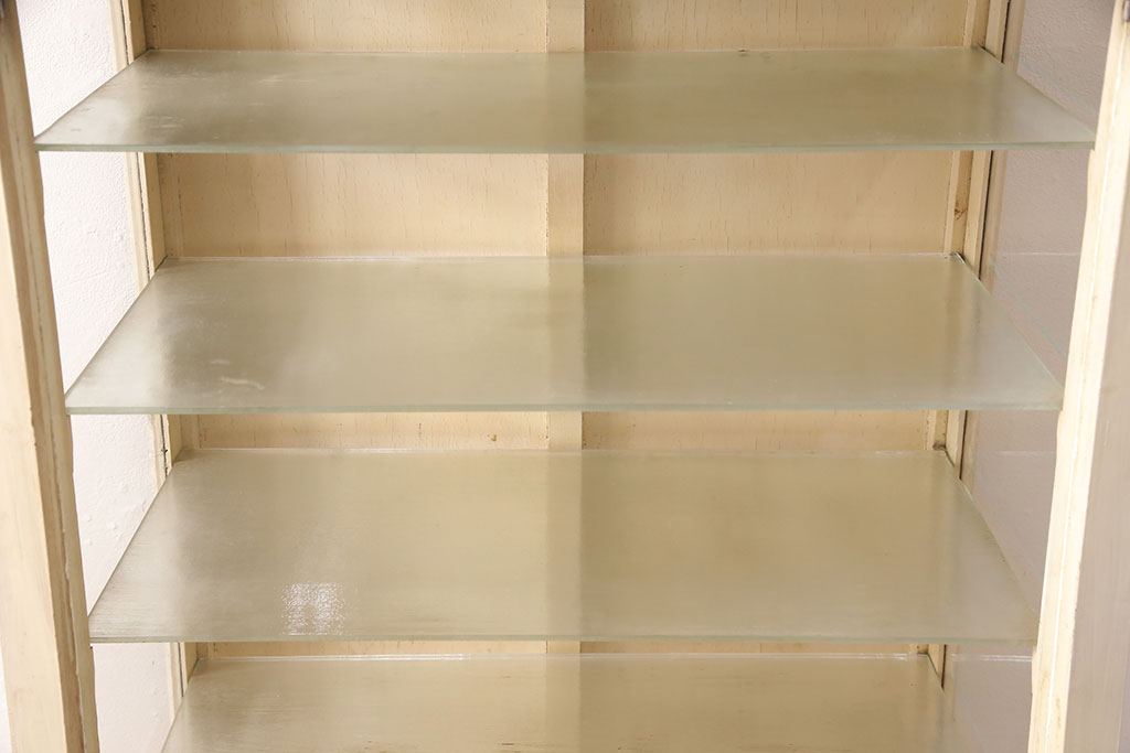 和製アンティーク　希少なデザインの縦型ケビントガラスケース(デンタルケース、デンタルキャビネット、飾り棚、収納棚)(R-051587)