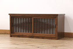 ラフジュ工房オリジナル　古建具リメイク　風情漂う組子のデザインが魅力のテレビ台(テレビボード、ローボード、リビングボード、収納棚、戸棚)(R-051892)
