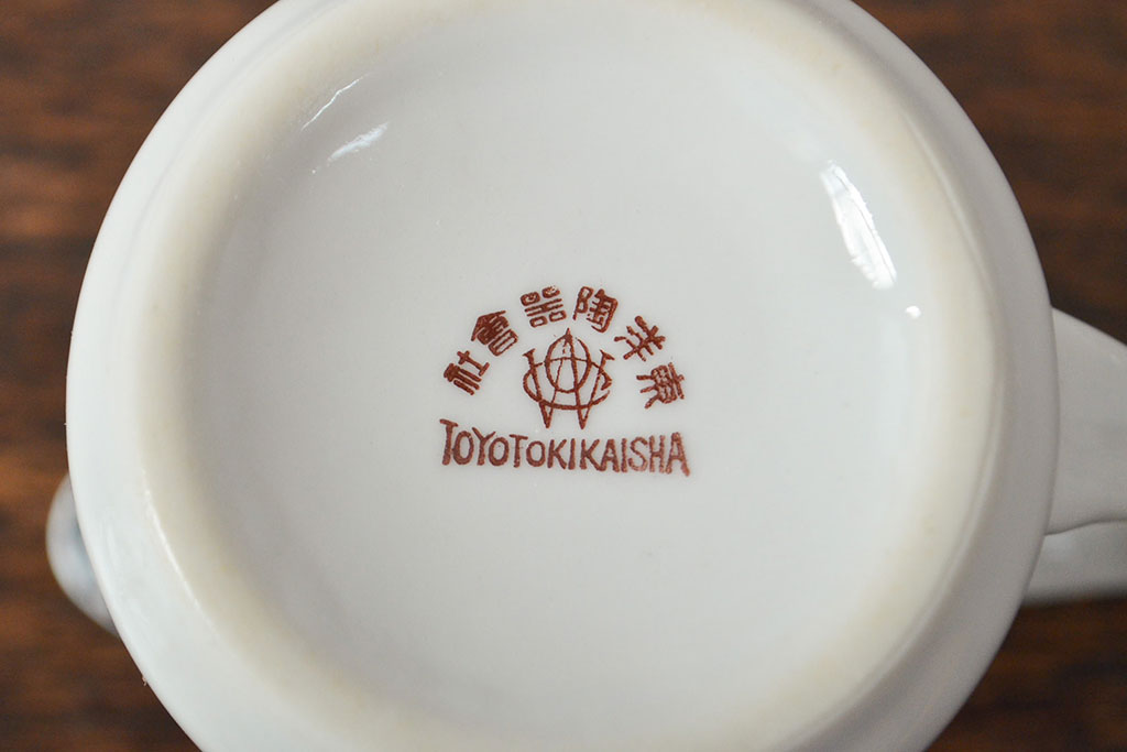 戦前　東洋陶器　カップ&ソーサー6客　クリーマー　シュガーポット(オールド、トートー)(R-052058)