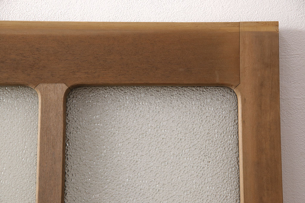 和製アンティーク　ダイヤガラスがレトロな雰囲気たっぷりのガラス戸(建具、引き戸)(R-052105)