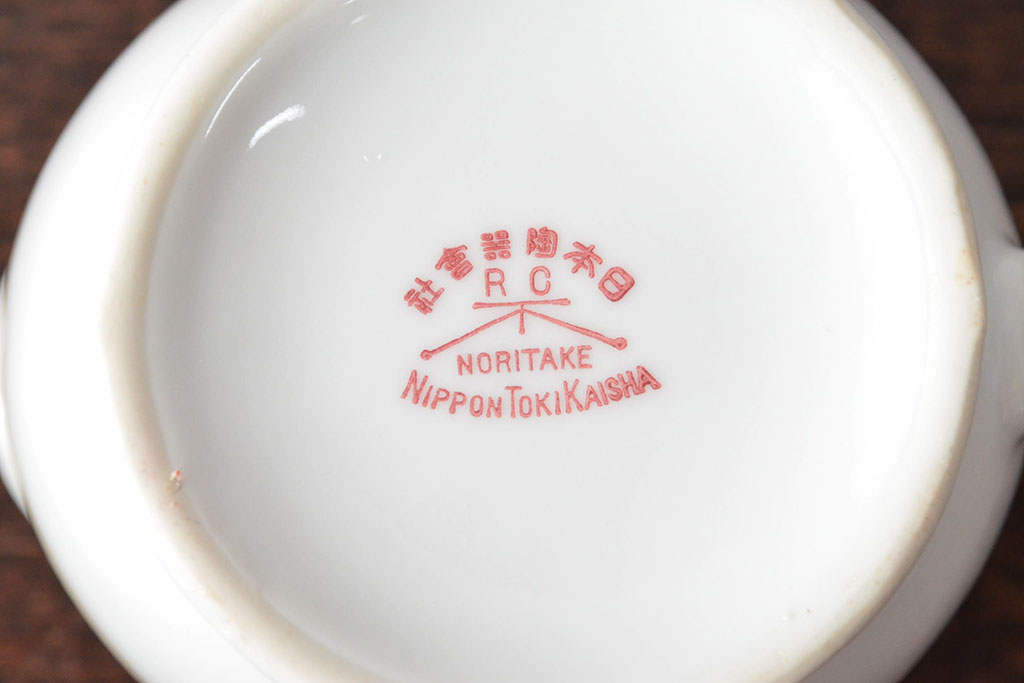 オールドノリタケ(日本陶器)　Noritake　ヤジロベー印　ポット・シュガー・クリーマー3点(洋食器)(R-052467)