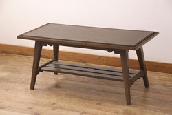アンティーク家具　ヒノキ無垢材　シンプルな作りのペイント鉄脚テーブル(作業台、カウンターテーブル)(1)