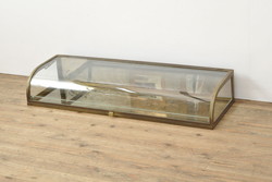 フランスアンティーク　激レアデザイン!　真鍮枠　背板・底板が鏡張りで広々見えるRガラス卓上ショーケース(ガラスケース、陳列棚、店舗什器)(R-052843)