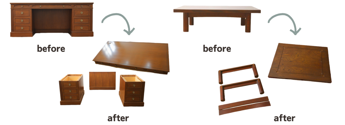 脚と天板を分割